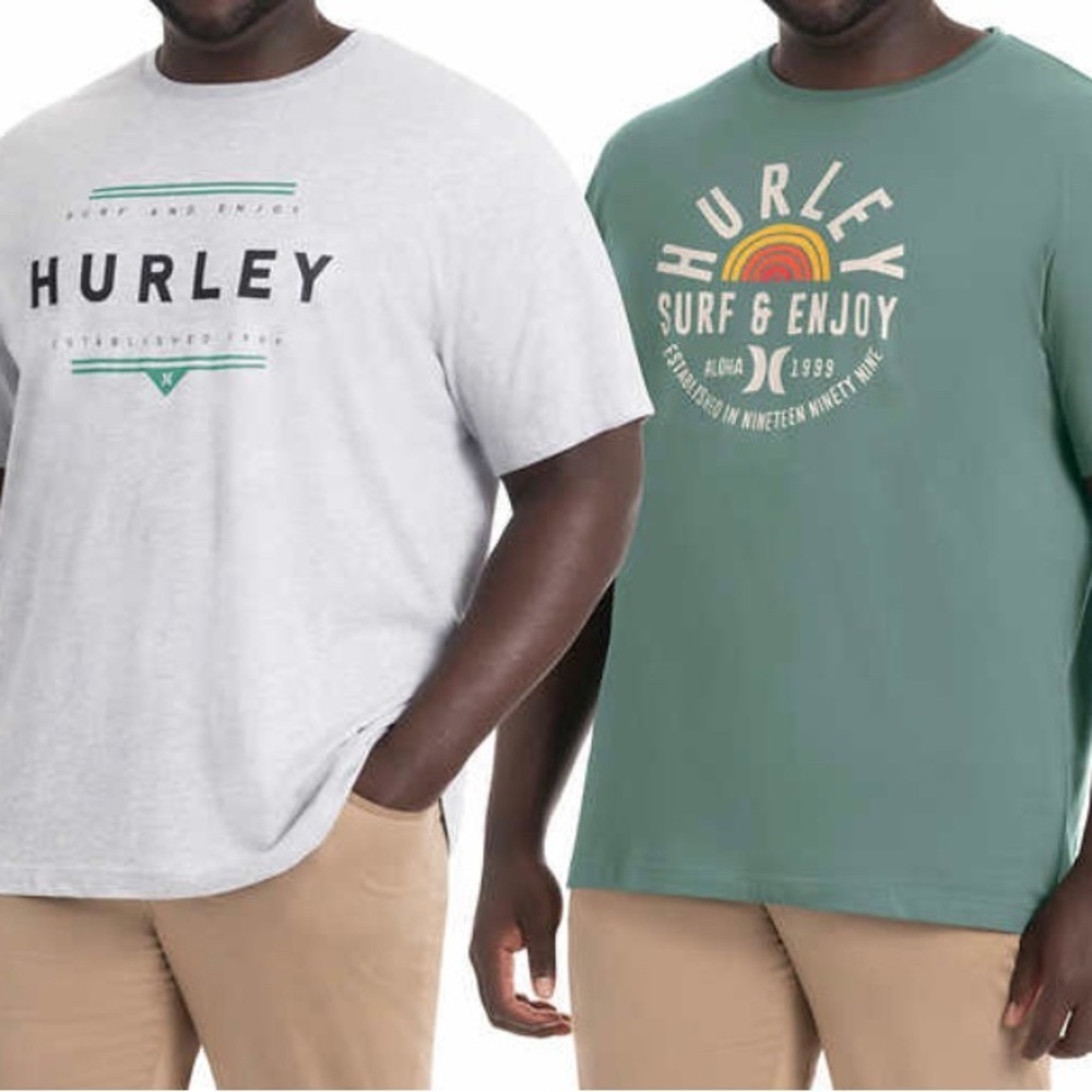 HURLEY Two Men's Graphic Tee, 2-pack Size XXL New!  Last one! - Picture 2 of 4